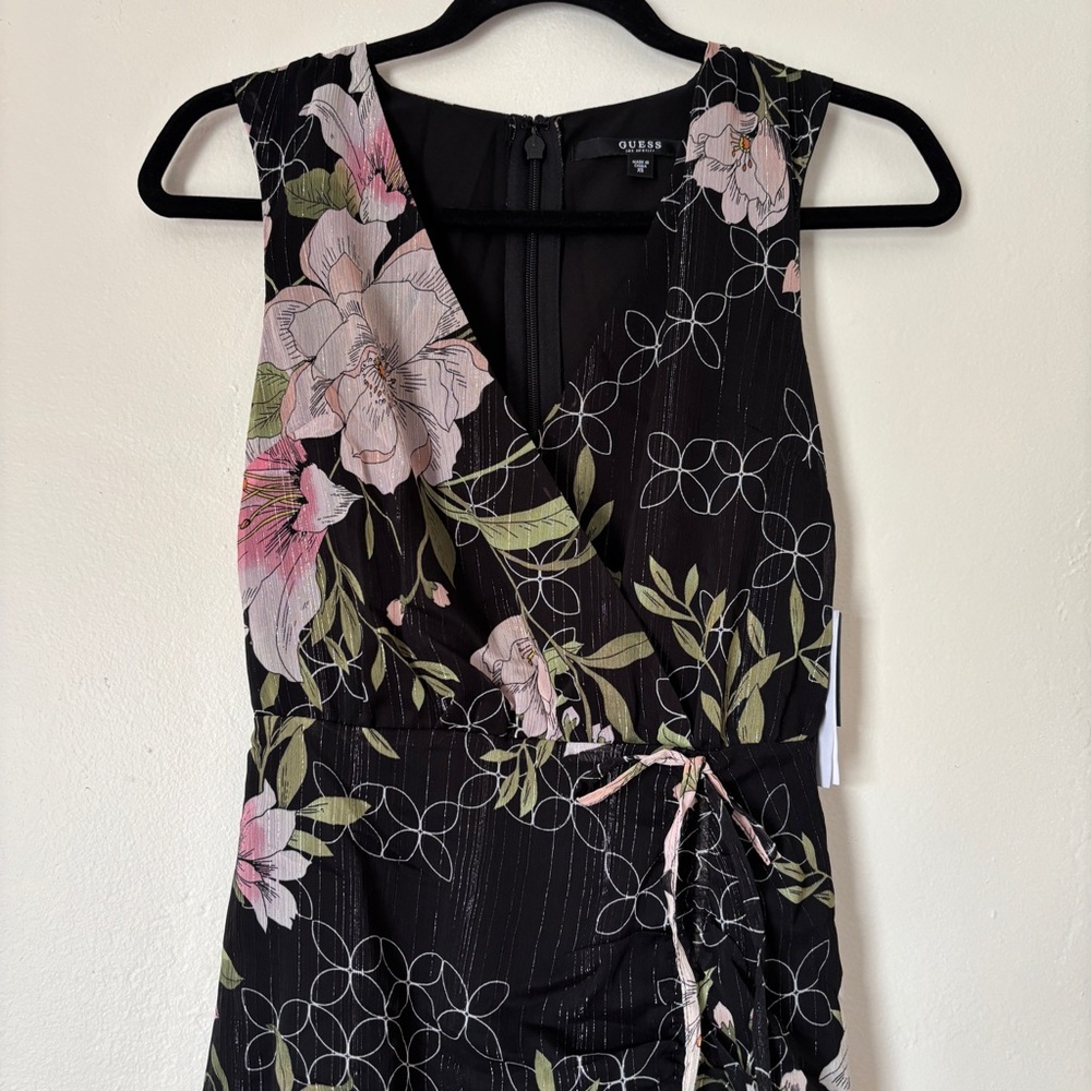 Guess Nadira Ruched Floral Maxi Dress, Size XS